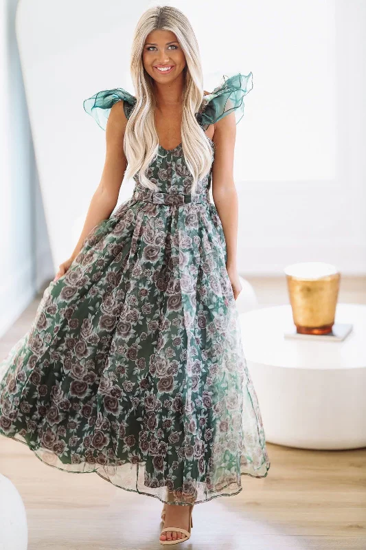 Capture Your Heart Maxi Dress -  Green