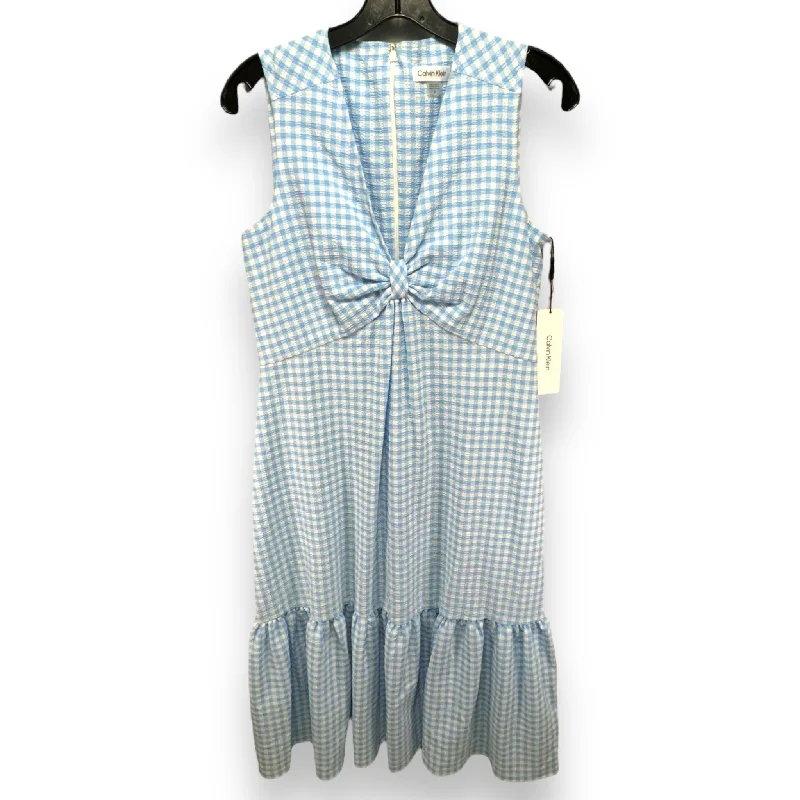 Dress Casual Maxi By Calvin Klein In Checkered Pattern, Size: 8