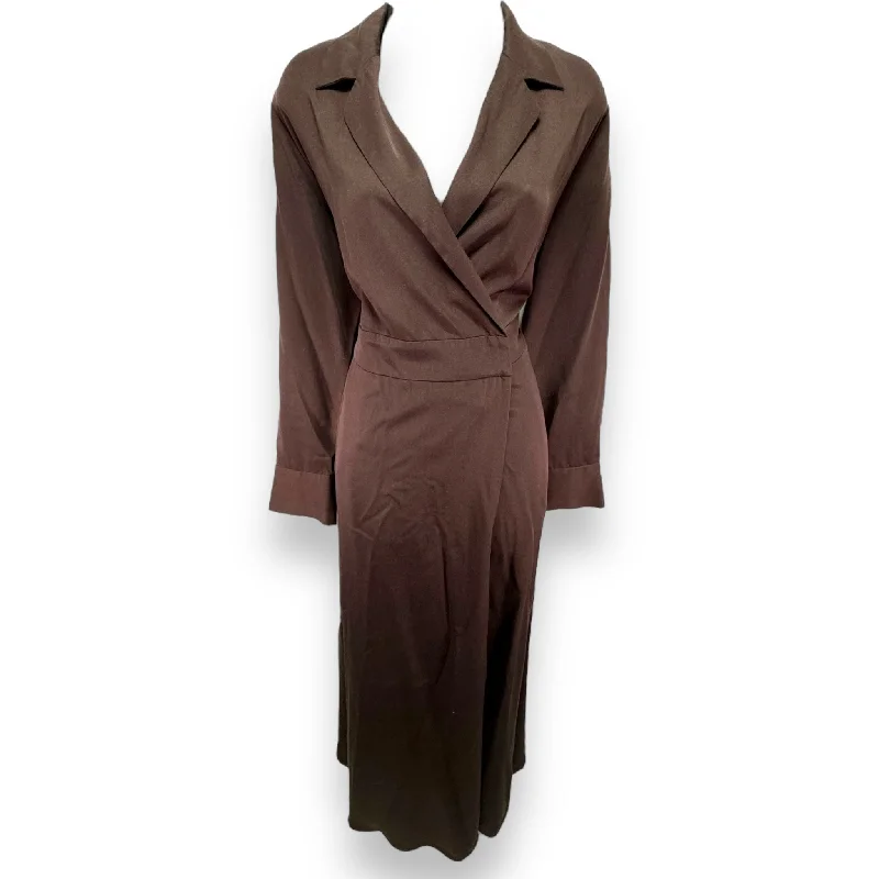 Quintessa Maxi Wrap Dress By Soft Surroundings In Brown, Size: M