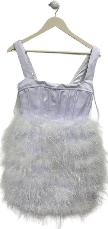 Misspap White Feather Dress UK 6