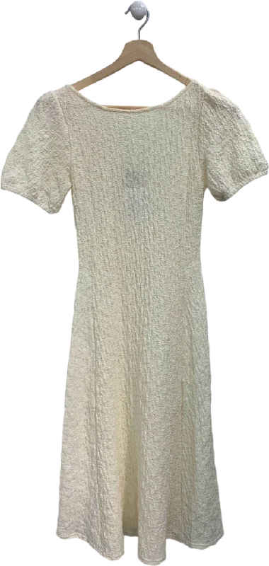 New Look White Textured Dress UK 10