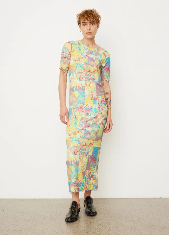 Printed Rib Jersey Maxi Dress