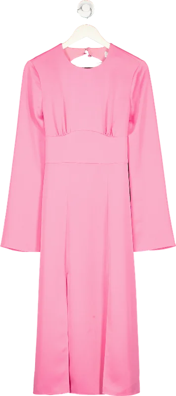 VéStire Pink Long Sleeve Bow-Tie Dress UK 8