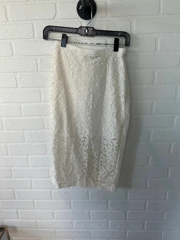 Skirt Midi By Express In White, Size: 0