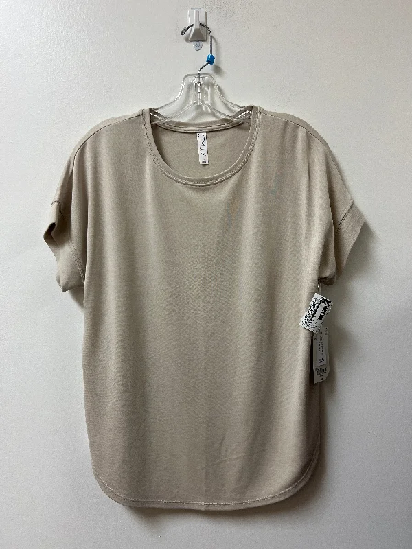 Top Short Sleeve Basic By Stylus In Cream, Size: S