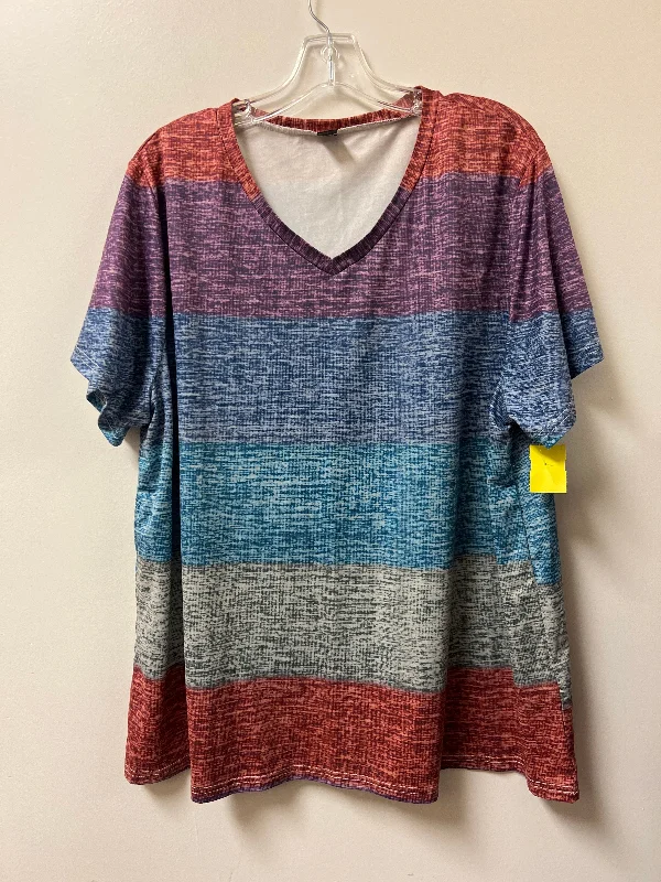 Top Short Sleeve By Shein In Multi-colored, Size: 3x