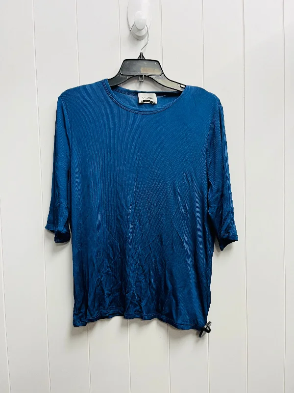 Top Short Sleeve Luxury Designer By St John Collection In Blue, Size: Xl