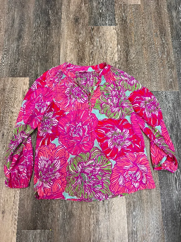 Blouse Long Sleeve By Lilly Pulitzer In Pink, Size: M