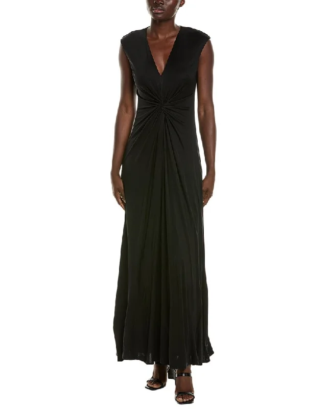 St. John V-Neck Silk Gown