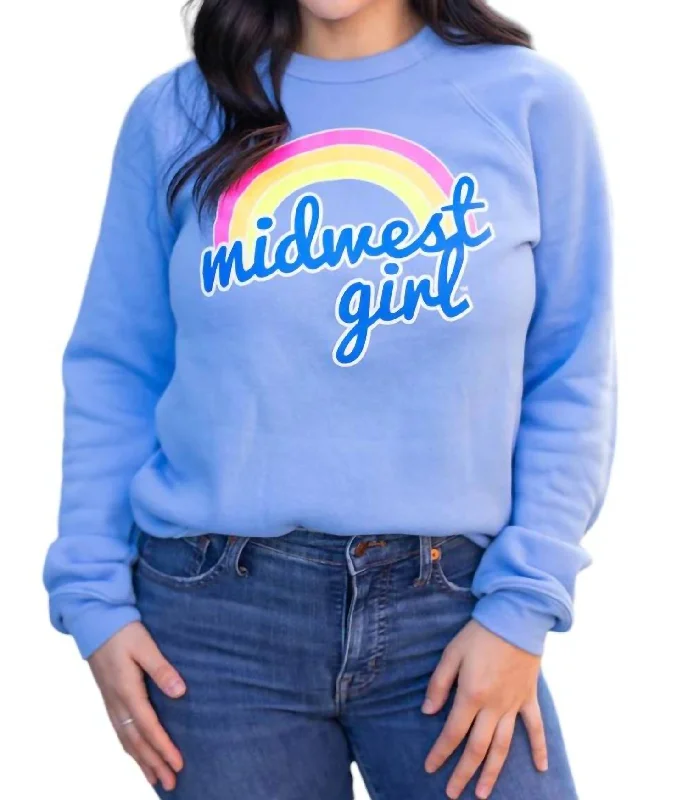 Erica Crew Graphic Sweatshirt In Carolina Blue