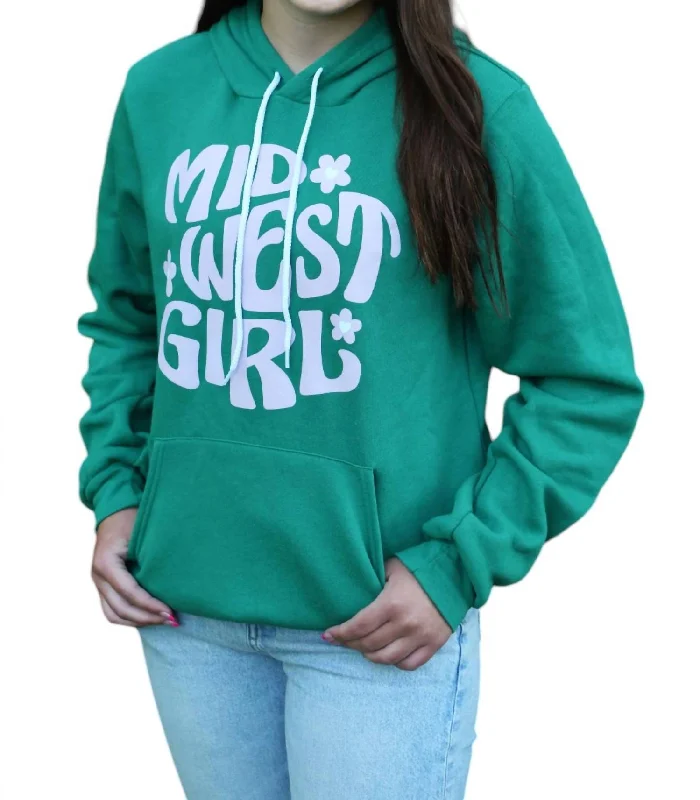 Girl Graphic Hoodie In Kelly Green