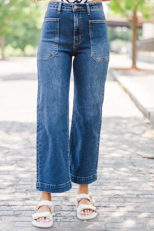 In A Dream Dark Wash Wide Leg Jeans