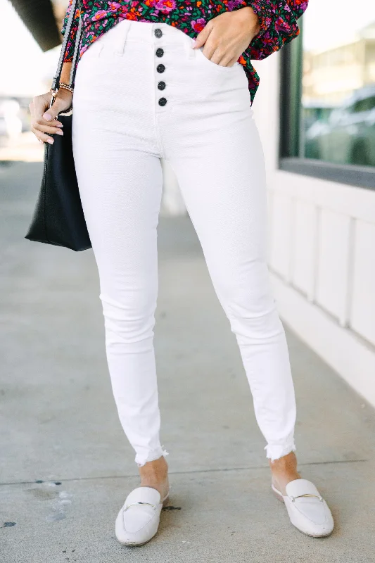 KanCan: Going Up White High Waist Skinny Jeans