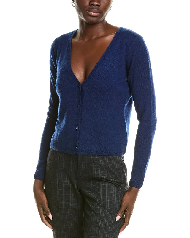 sofiacashmere Modern V-Neck Cashmere Cardigan