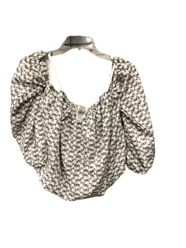 Top 3/4 Sleeve By Free People In Black & White, Size: S