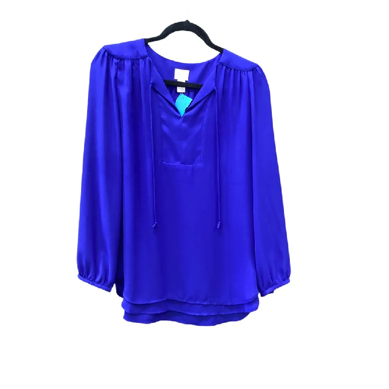 Top Long Sleeve By Chicos In Blue, Size: S