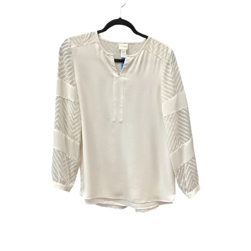 Top Long Sleeve By Chicos In Cream, Size: Xs