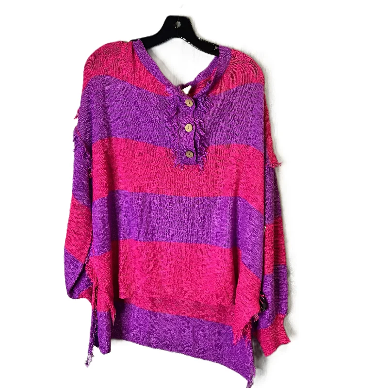 Top Long Sleeve By Fantastic Fawn In Pink & Purple, Size: S