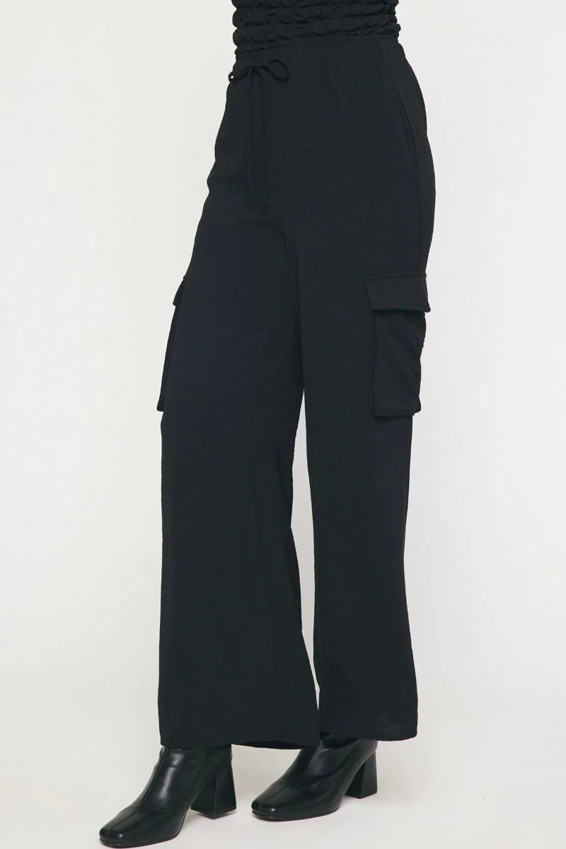 Chic Comfort Black Cargo Pants