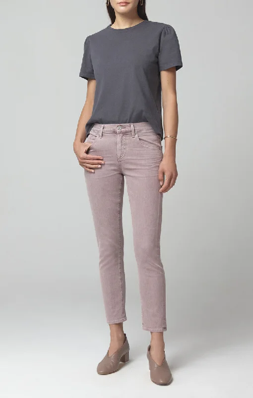 Elsa Mid Rise Slim Fit Crop - Thistle