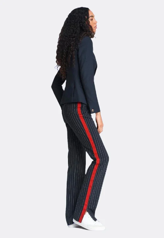 Jess High-Rise Pant - Navy Pinstripe