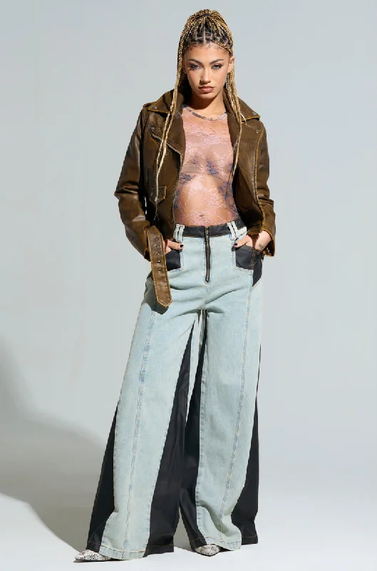 WILL COLORBLOCK WIDE LEG JEAN